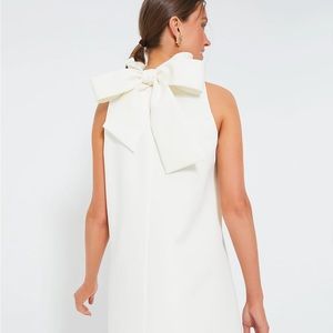 Tuckernuck White Blythe Dress sz M Sleeveless Ruffle Collar Bow Party
